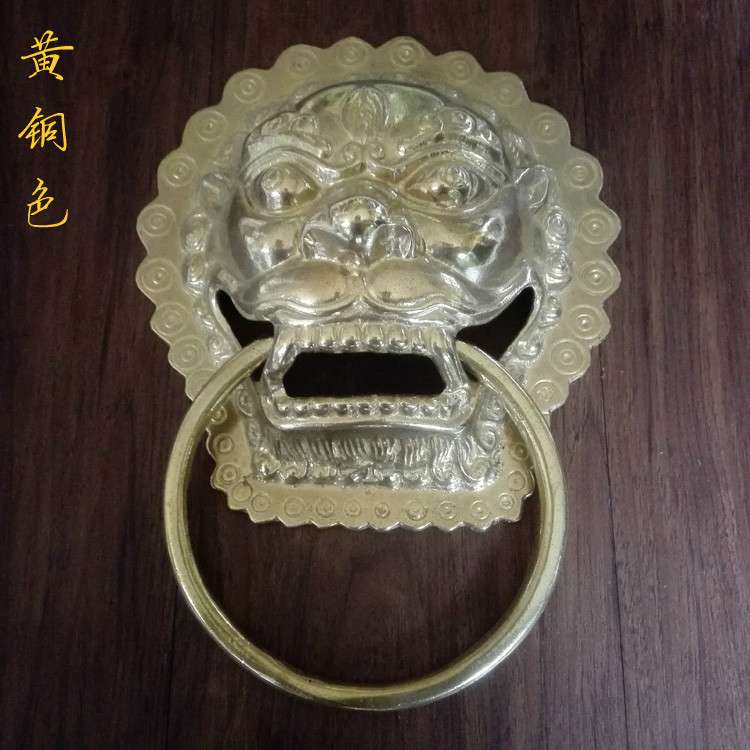 天宇明清家具铜配件中式仿古铜兽头狮子头门环实木玻璃门大拉手