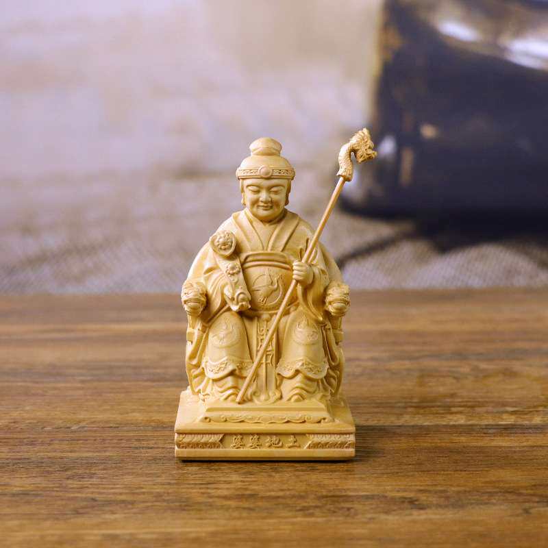 黄杨木雕木质雕刻土地公土地婆福德正神汽车摆件财神爷精雕工艺品