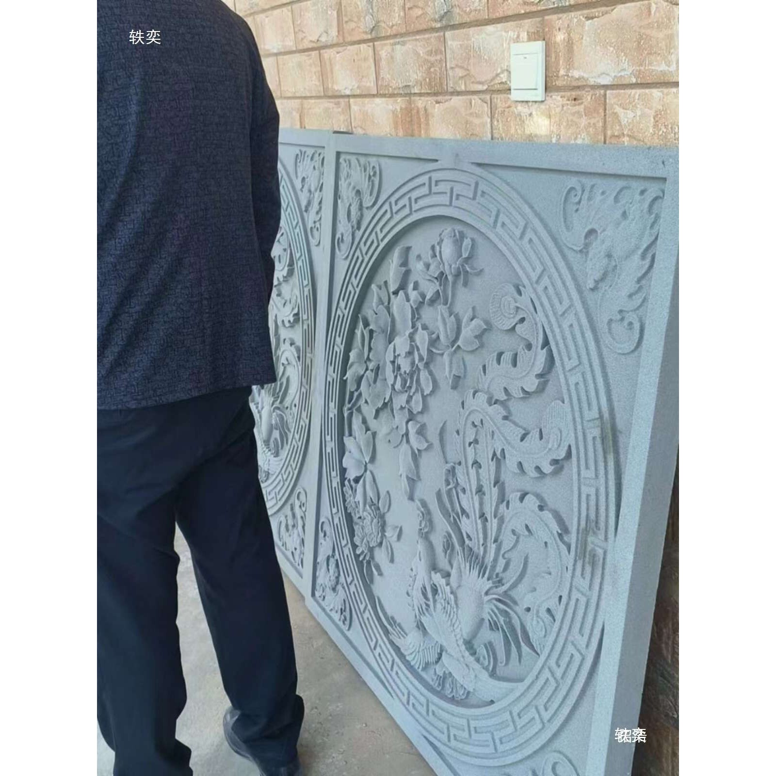 发泡陶瓷浮雕外墙装饰画欧式别墅墙壁壁画中式门头雕画线条花板