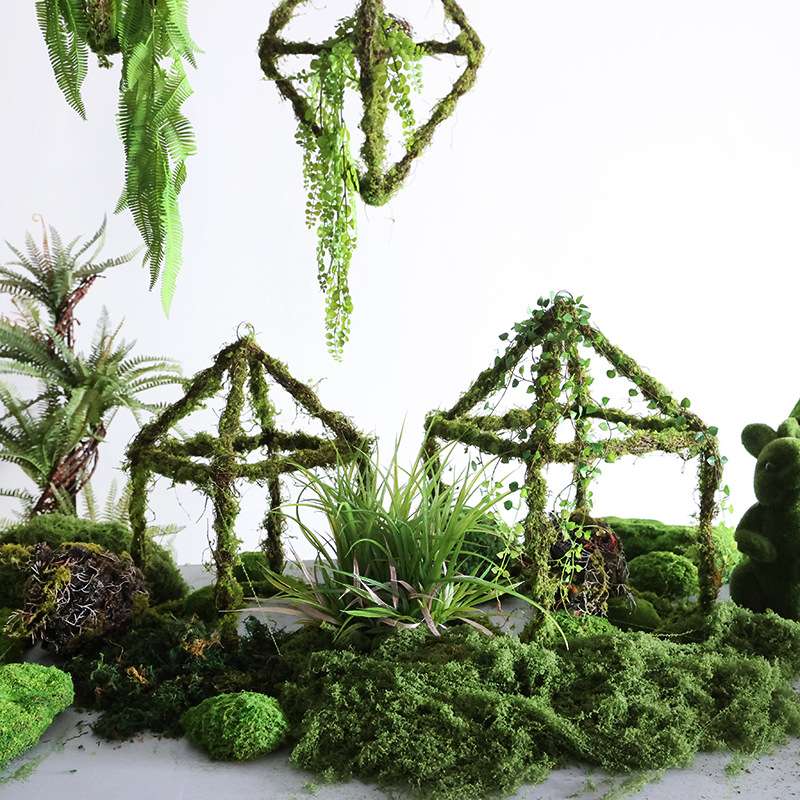 仿真几何体青苔吊饰森系造景摆件创意空中吊饰布景橱窗植物角设计