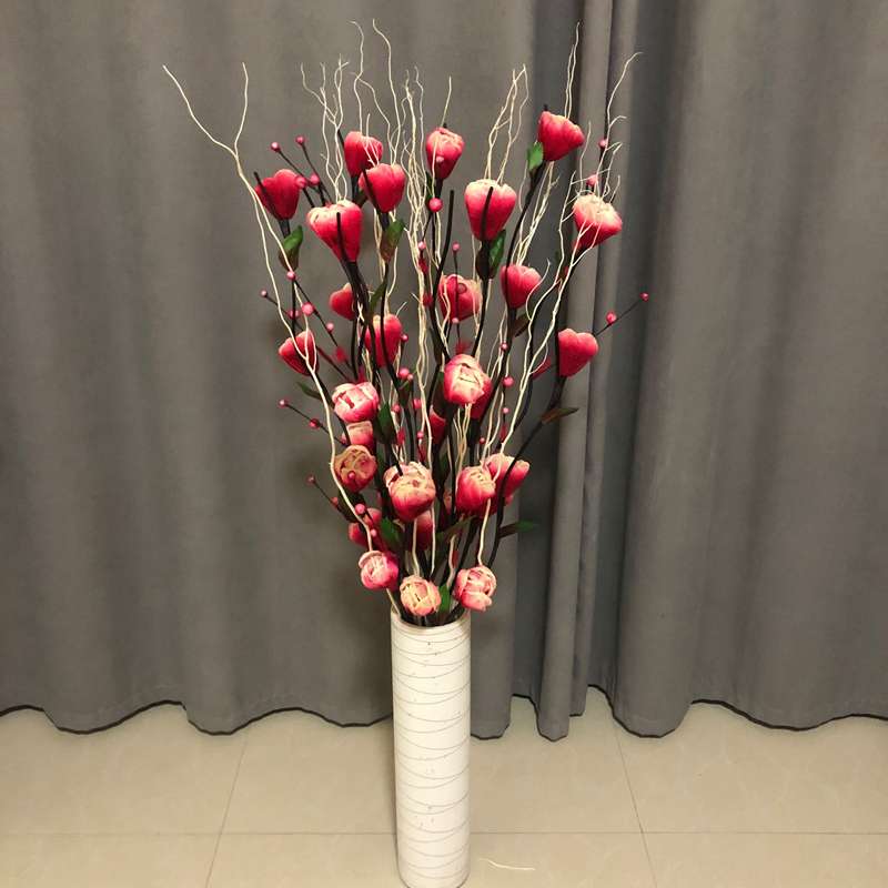 叶脉落地花客厅花艺玫瑰干花室内装饰花瓶套装花束插花摆件