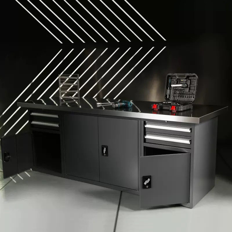全钢灰色维修机修工作台