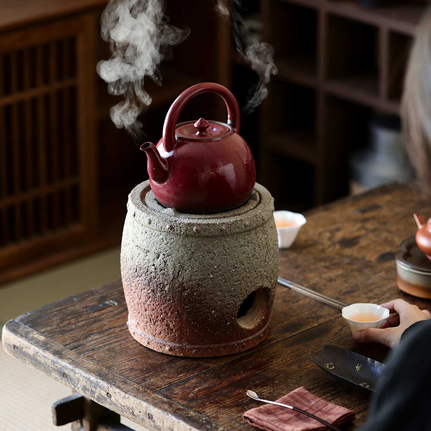 手工炭炉老式煮茶器套装家用茶炉围炉煮茶大号陶土复古碳火炉