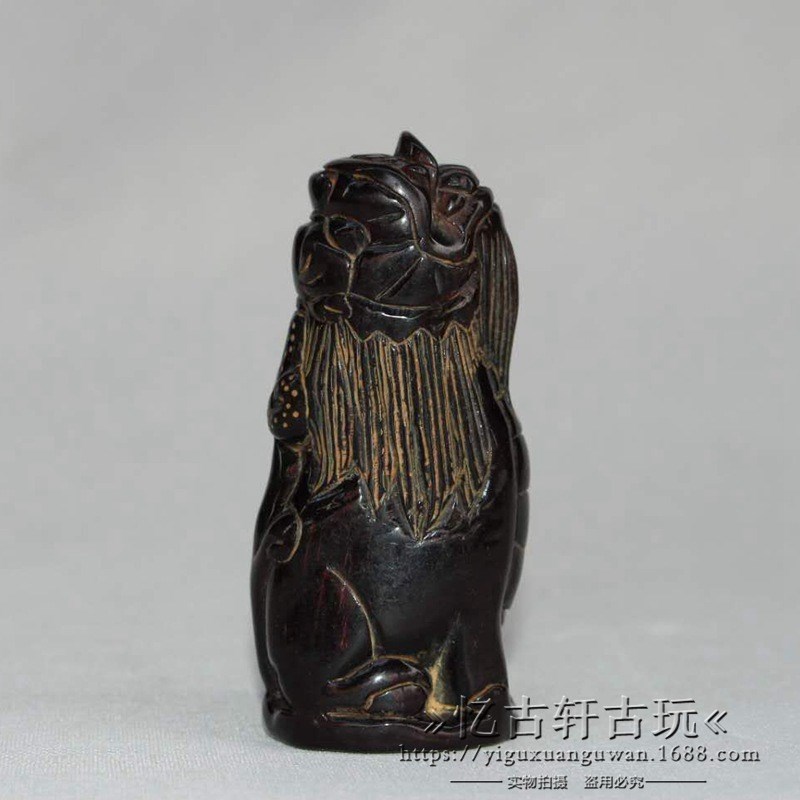 古玩杂项 f杂件仿古旧桌面摆件 仿牛角装饰 把件 收藏