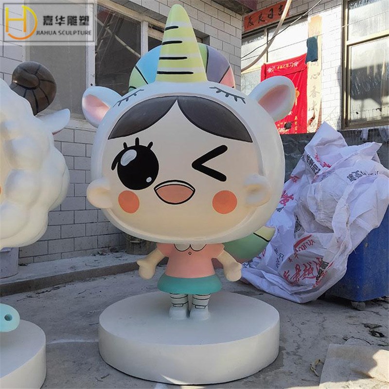 玻璃钢雕塑制作j商场景观小品大型卡通动物人物公仔落地摆件