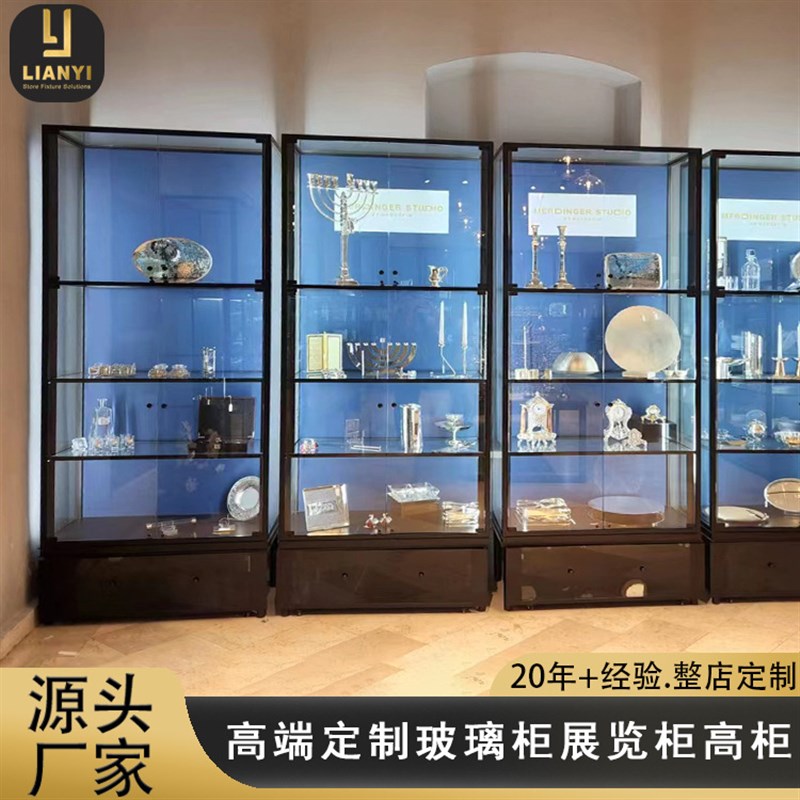 展柜工厂可出口玻璃m柜四层珠宝博物馆展示柜古董灯具陈列柜展览