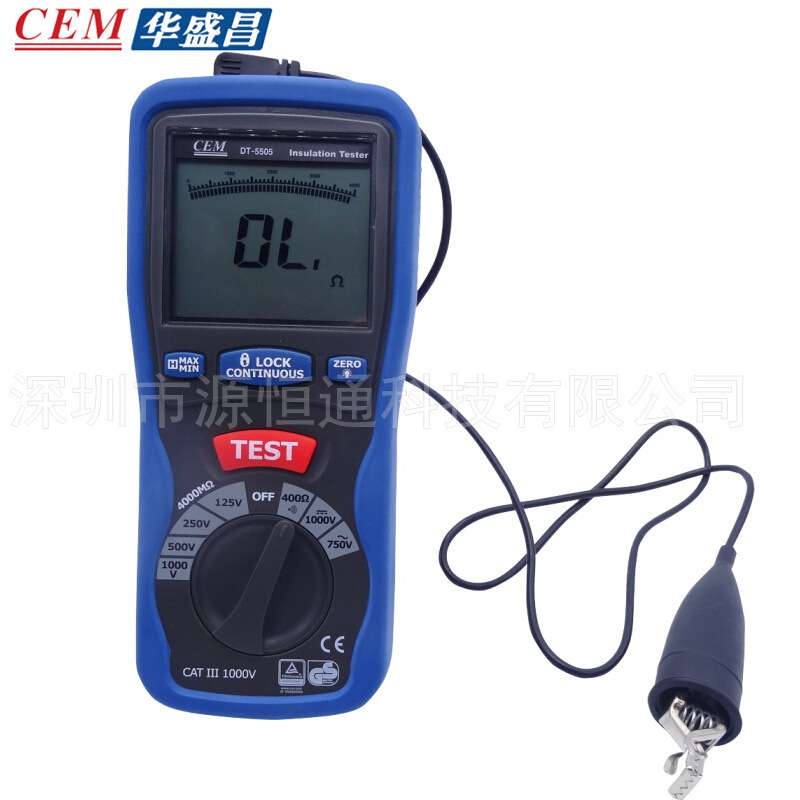 CEM华盛昌数字绝缘表用于电器设备及绝缘材料的电阻测量DT-5505