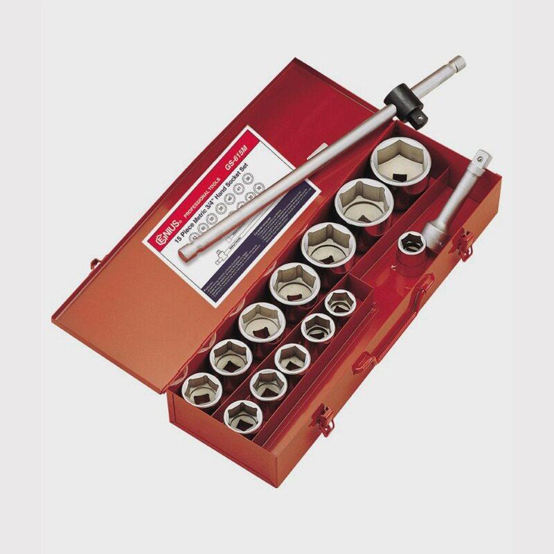 GENIUS天赋进口工具3/4"系列15件套公制重型套筒扳手组GS-615M