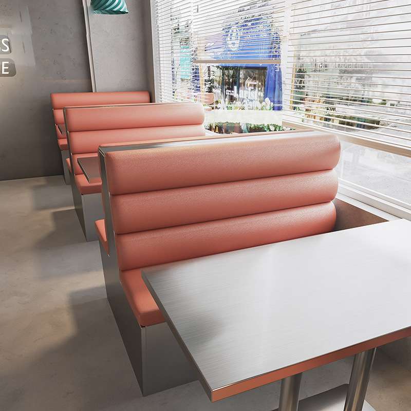 轻奢西餐厅不锈钢半圆卡座沙发网红主题火锅烤肉店茶餐厅桌椅组合