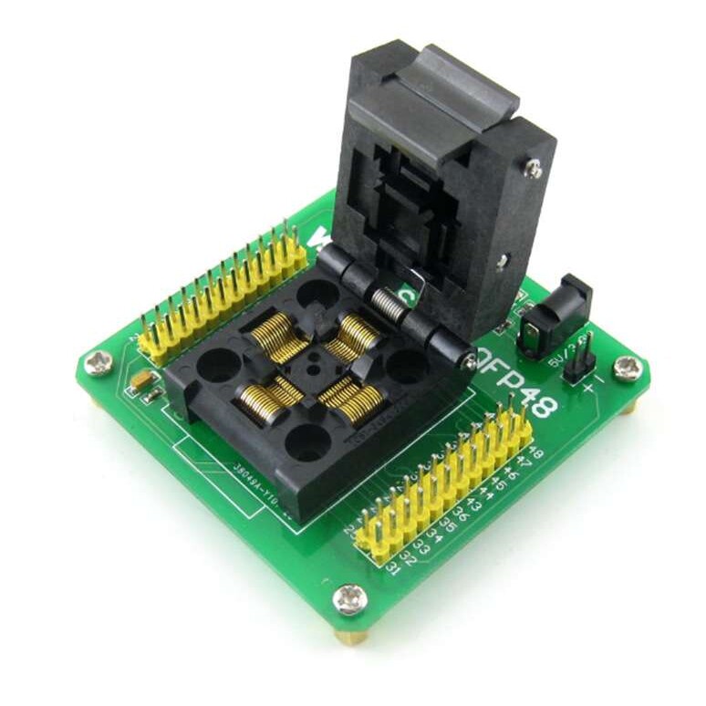 微雪 STM8专用编程座 烧写座 QFP48 0.5mm引脚间距 原装座子