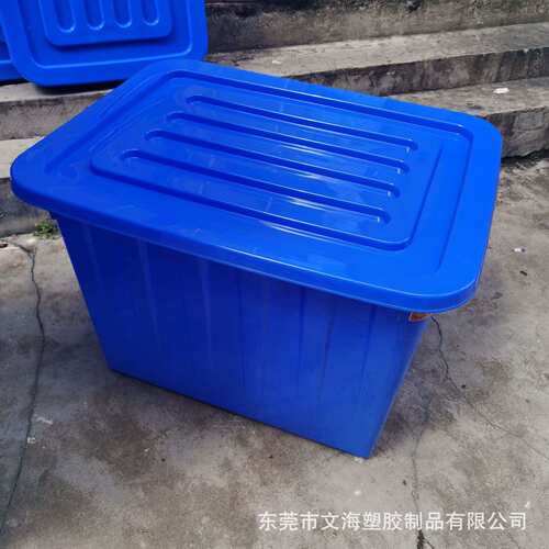 供应带轮塑胶水箱白色箱海鲜运输周转箱 大型塑料水箱 带盖胶箱