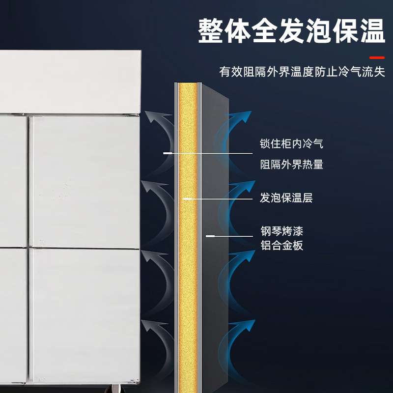 四门节能冰柜商用冰箱保鲜厨房保鲜柜不锈钢双温冷藏家用全冷冻