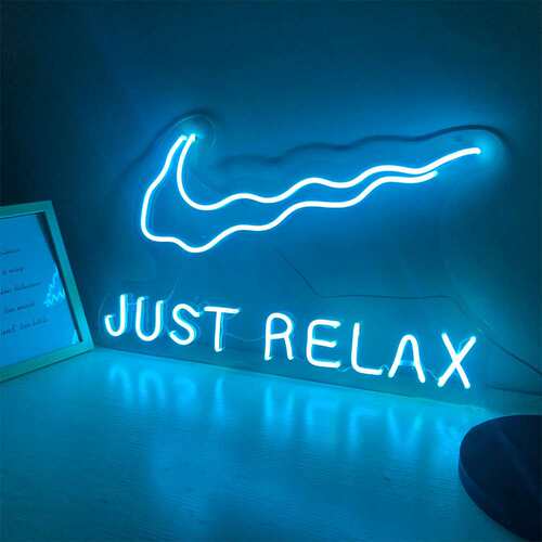 外贸亚马逊霓虹灯造型JUST RELAX商场室内氛围英语字母装饰灯led