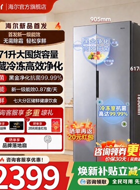 海尔冰箱新品571L双开对开门大容量家用风冷无霜新一级能效电冰箱