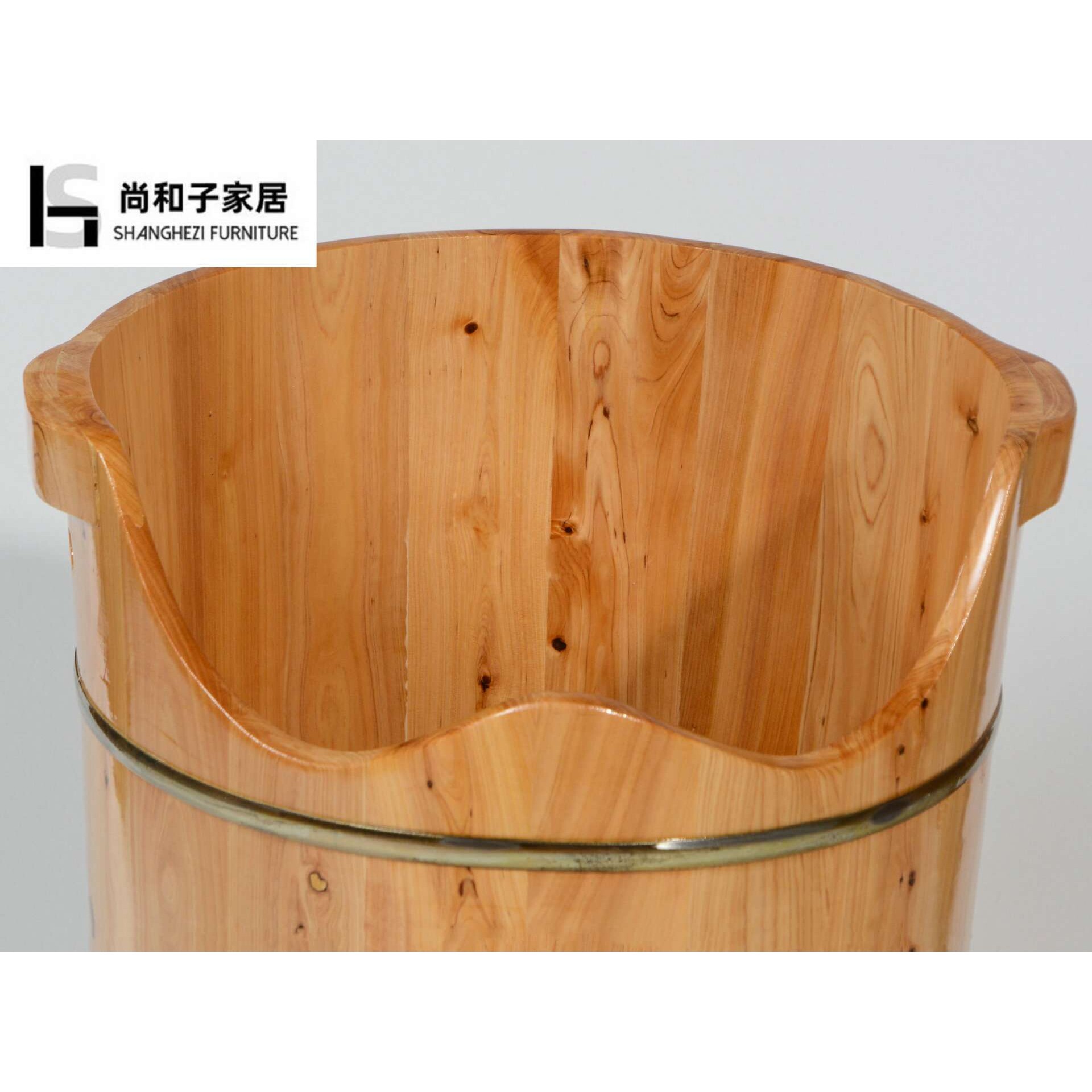 熏蒸香柏木足浴桶泡脚木桶家用高深桶木质洗脚桶过小腿实木足疗桶