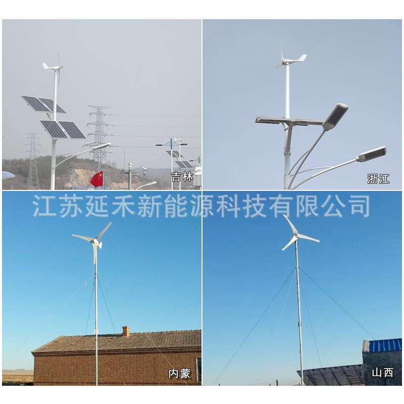 1KW水平式风力发电机 三叶片 电磁卸荷法兰链接尼龙加纤叶片厂家