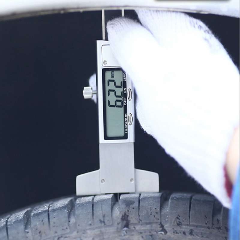 Syntek电子数显轮胎花纹深度卡尺0-25mm测量胎纹深度计全金属
