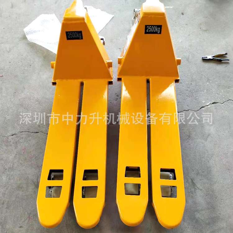 2吨3吨超宽超短手动叉车液压搬运车加长小型托盘车地牛