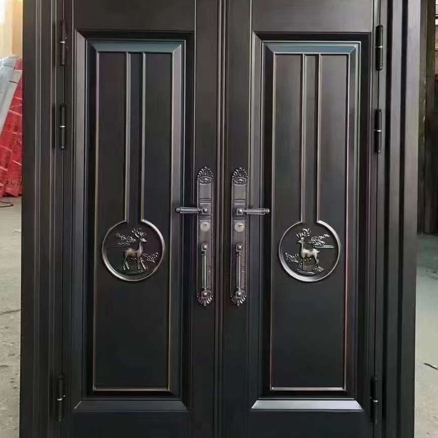 锌合金别墅大门自建房农村双开入户进户甲级门防晒门防盗门四开大