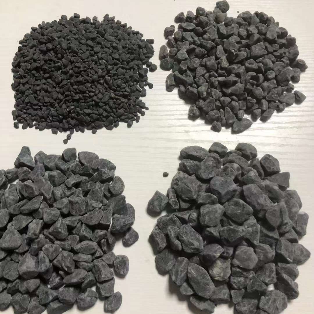 黑色砾石水洗石厂家工程铺路碎石庭院造景瓜子片石子园林营地石头