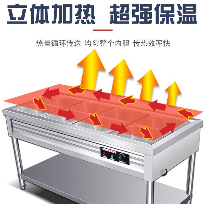 商用立式快餐保温售饭台保温汤池暖E菜粥炉快餐车不锈钢电热售饭