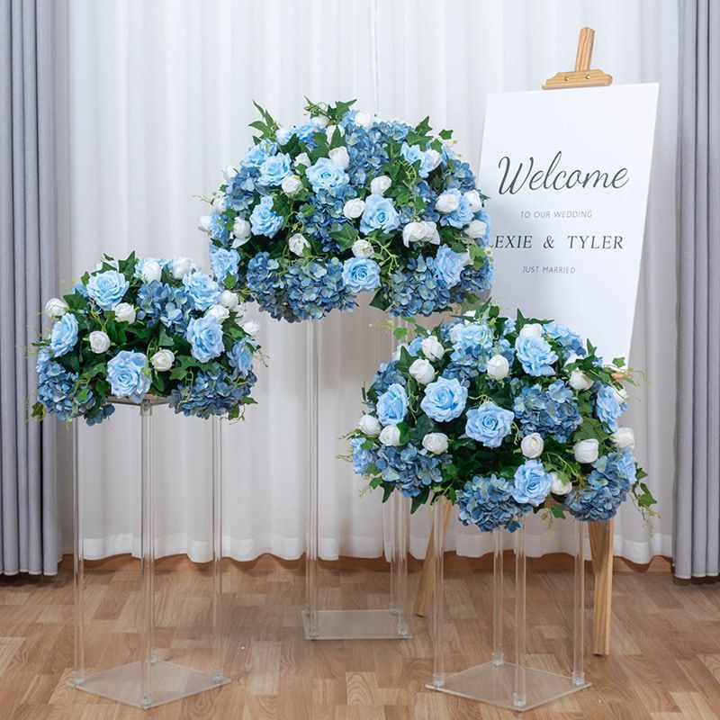 白色花球 婚礼舞台t台几何架布置路引花橱窗展厅餐桌装饰假花桌花