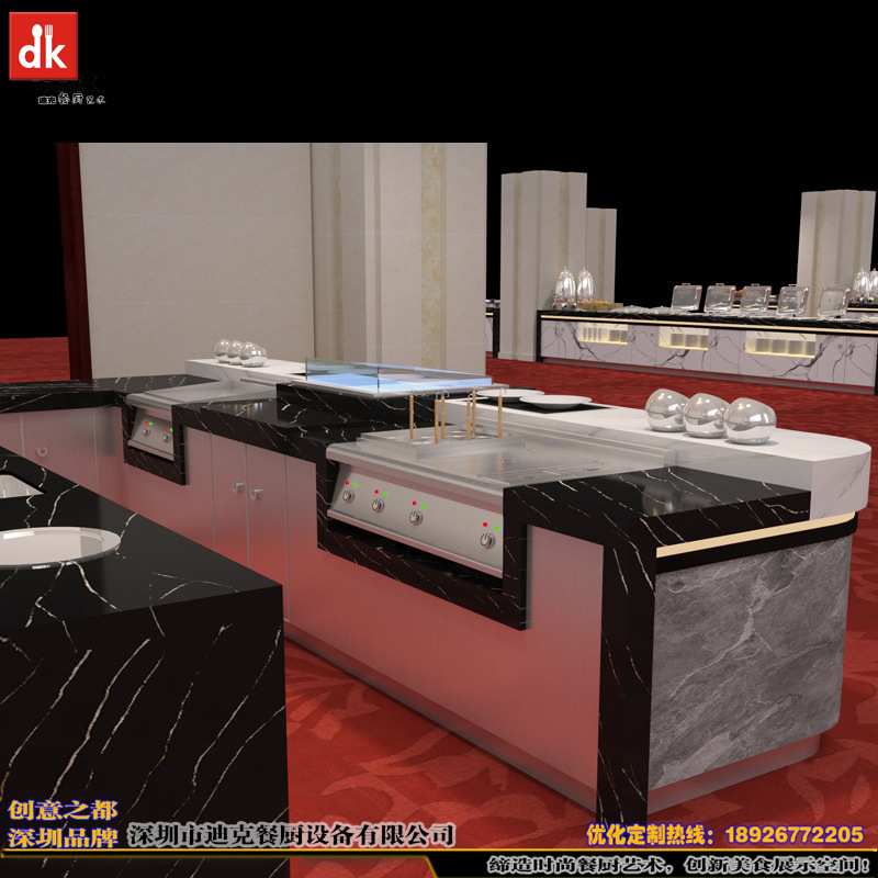 自助餐台平面图设计 布菲台酒店餐饮家具设计制作 异型时尚布菲台