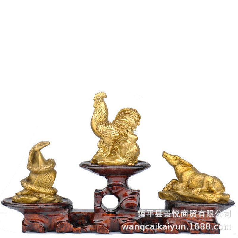 铜虎马狗三f合摆件寅午戌铜十二生肖家居办公室装饰品工艺品