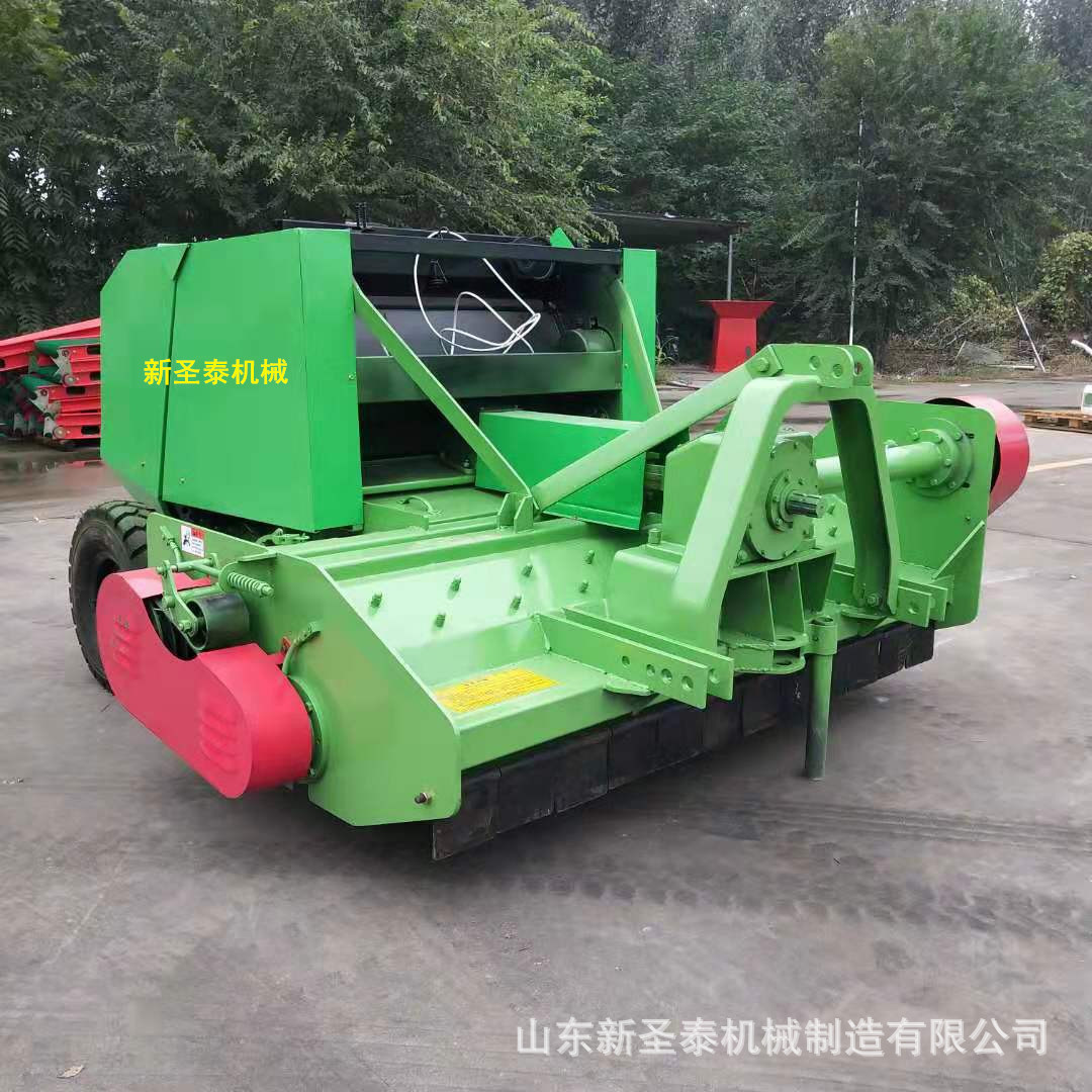 新款180秸秆收割打捆机效果 农补秸秆收割粉碎打捆机 自动圆捆机