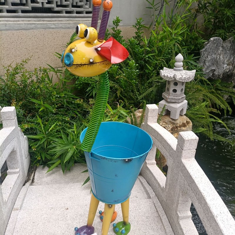 外贸出口原单爆款庭院铁艺鹿花桶摆件阳台花园装Y饰园艺杂货