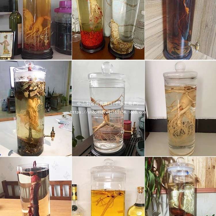 泡酒玻璃瓶酒瓶带龙头家用密封罐20斤50斤人参鹿茸泡酒坛