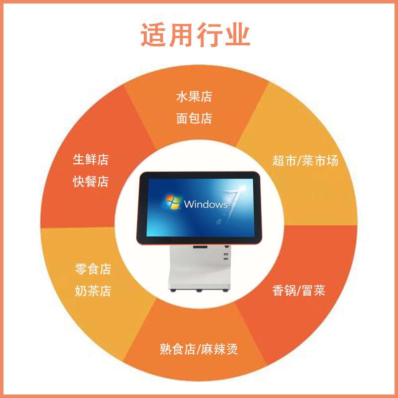 收银机收款机win10系统双屏触摸机外壳套件一体机x86win7收款一体