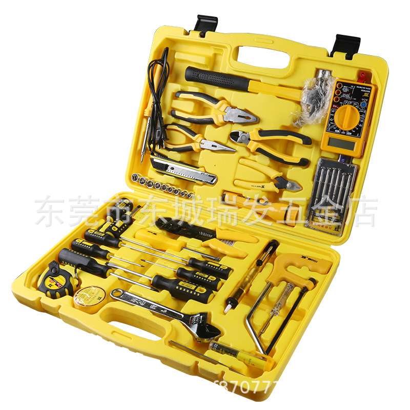 波斯工具 43件电讯组套电工工具 电烙铁万用表胶钳BS511043手动螺