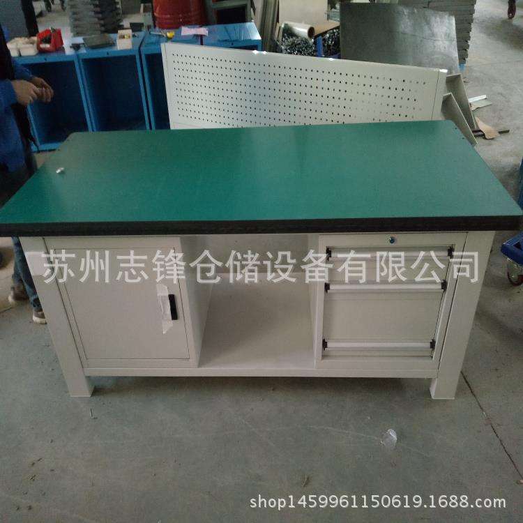 车间模具维修重型工作台带抽屉挂勾零件盒钳工台钢板榉木工作桌