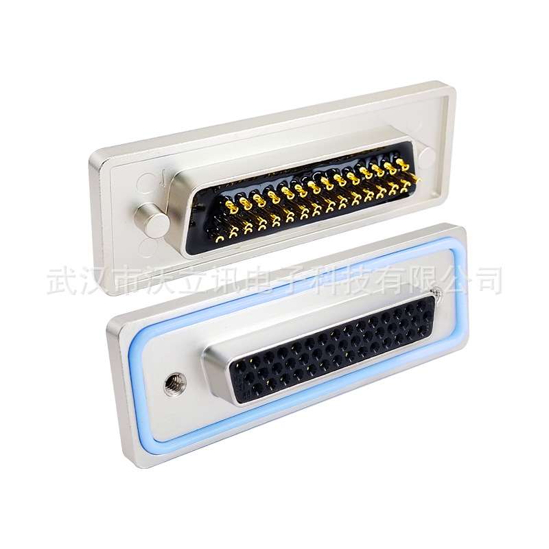IP67D-SUB连接器DB44公头焊线对接头高密度镀金针44pin防水插头