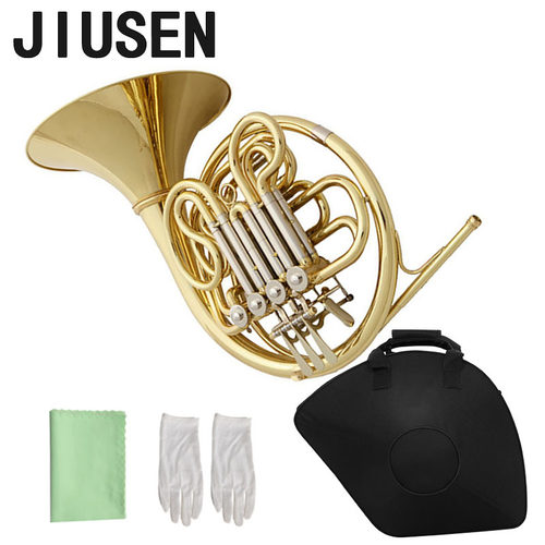 JIUSEN圆号西洋乐器降B调喇叭口可拆卸圆号四按键降B/F单双排圆号