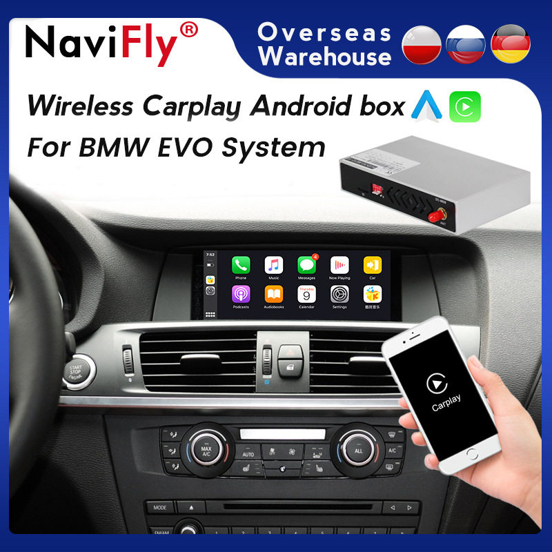 适用宝马EVO系统原车屏升级即插即用无线CarPlay安卓Auto盒