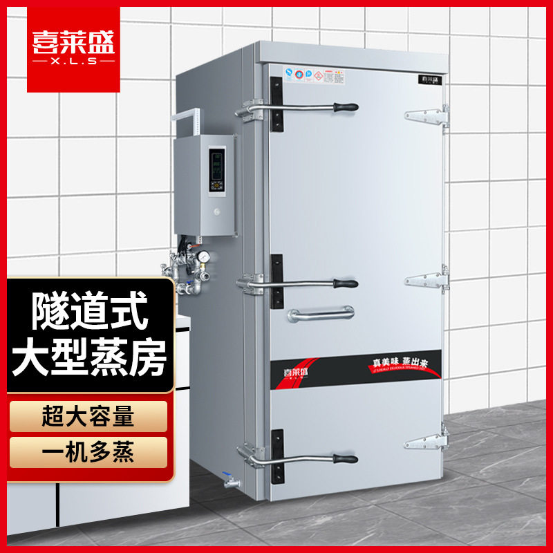 喜莱盛商用外接蒸汽隧道式蒸房