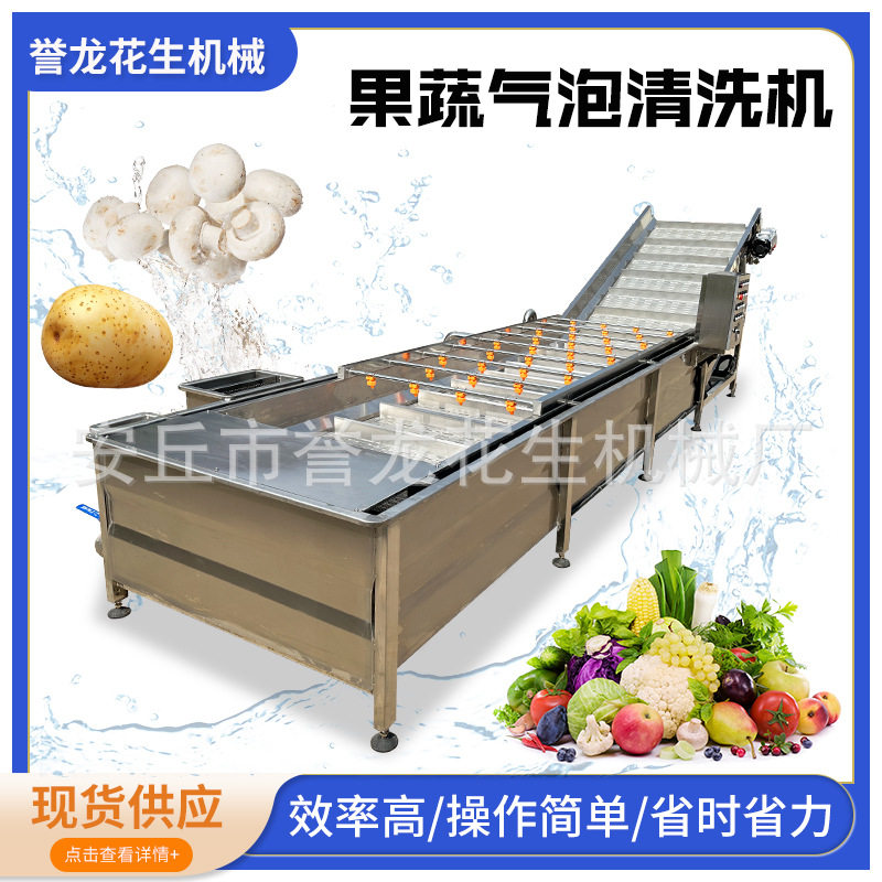 不锈钢果蔬连续式气泡清洗机