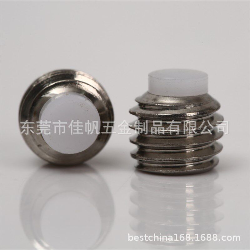 M6*6螺丝白色硬胶头不锈钢30C4机米尼龙胶头顶丝紧盯止付螺丝