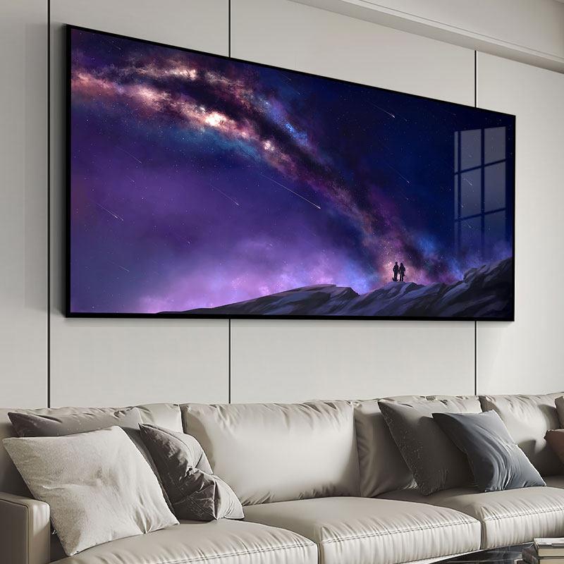 星空装饰画太空宇宙银河系客厅沙发背景挂画儿童房间卧室床头壁画