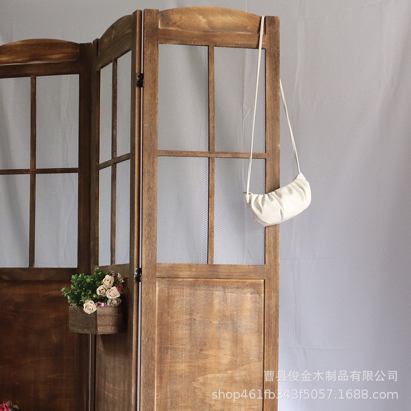 复古屏风中式屏风铁艺屏风卧室屏风隔断客厅屏Q风隔断办公屏风隔