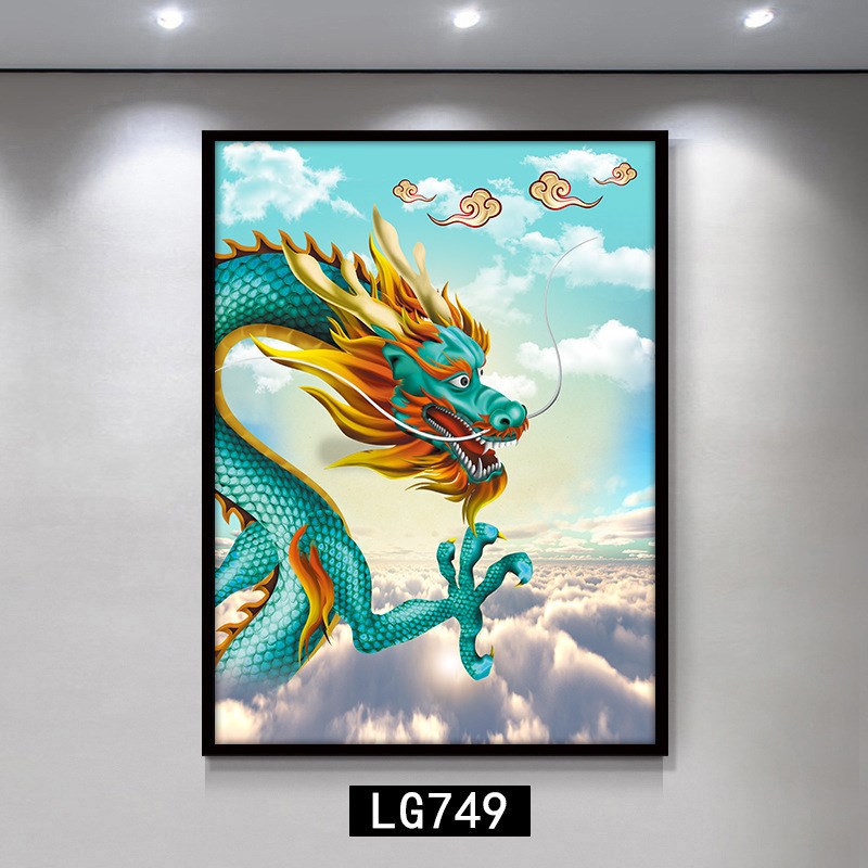 青龙画龙画像挂画龙图飞龙在天壁画青龙献瑞客厅玄V关装饰画招财