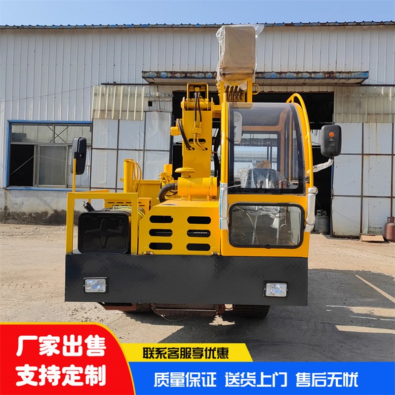全地形履带行走吊车6吨履带随车吊 履带爬爬P车吊橡胶底盘自备吊