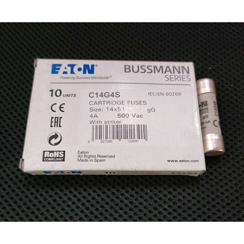 C14G4S陶瓷管保险丝 500V 4A 14X51 巴斯曼BUSSMANN熔断器