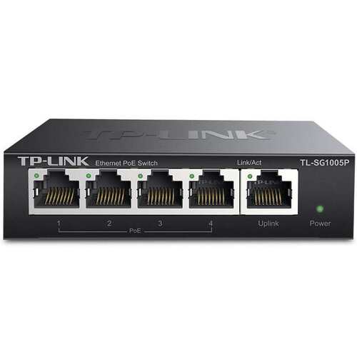 TP-LINK 5口全千兆POE供电交换机网络监控48V供电器 TL-SG1005P