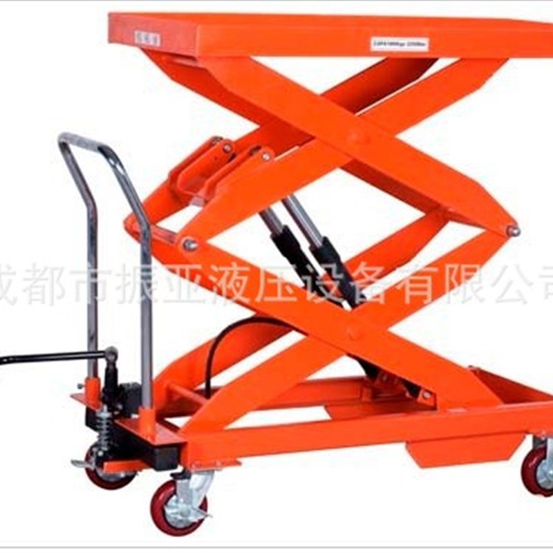 小型模具搬运平台车,液压滚x筒小平台车,手动双油缸剪叉式平台车