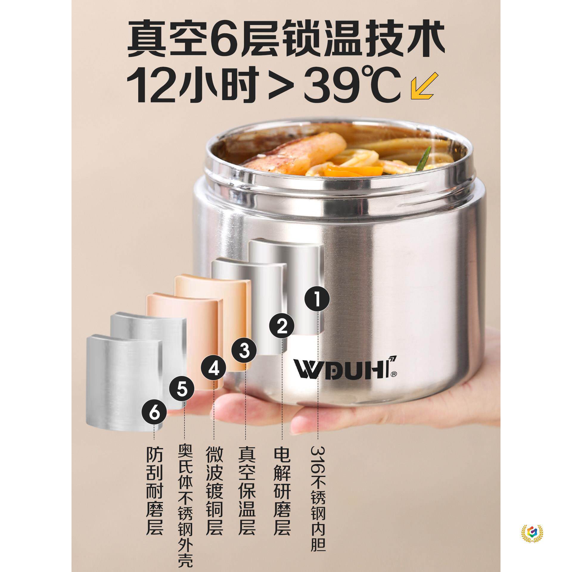 ?保温饭盒2026新款真空不锈钢保温餐盒上班族便携多层大容量便当