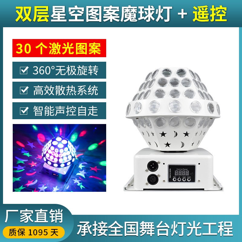 KTV闪光灯双层宇宙魔球灯舞台A灯光酒吧氛围灯家用包房七彩蹦迪灯