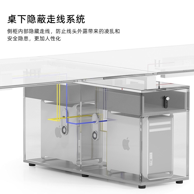 办公室桌椅组合简约现代财务桌子屏A风卡座职员工作桌2/4/6电脑桌